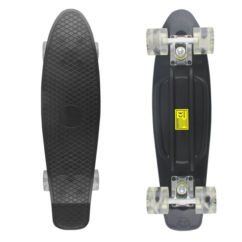 Meketec Skateboards Black Complete Mini 22 inch Skateboard for Grandson Kids Girl Youth Beginner Children Teenagers Adults Birthday Gift (Black) - Image 2